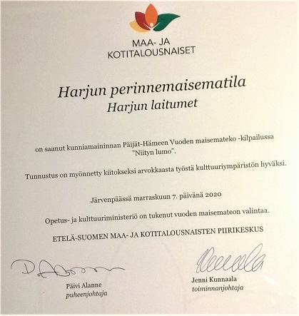 Niityn lumo -kilpailun kunniakirja